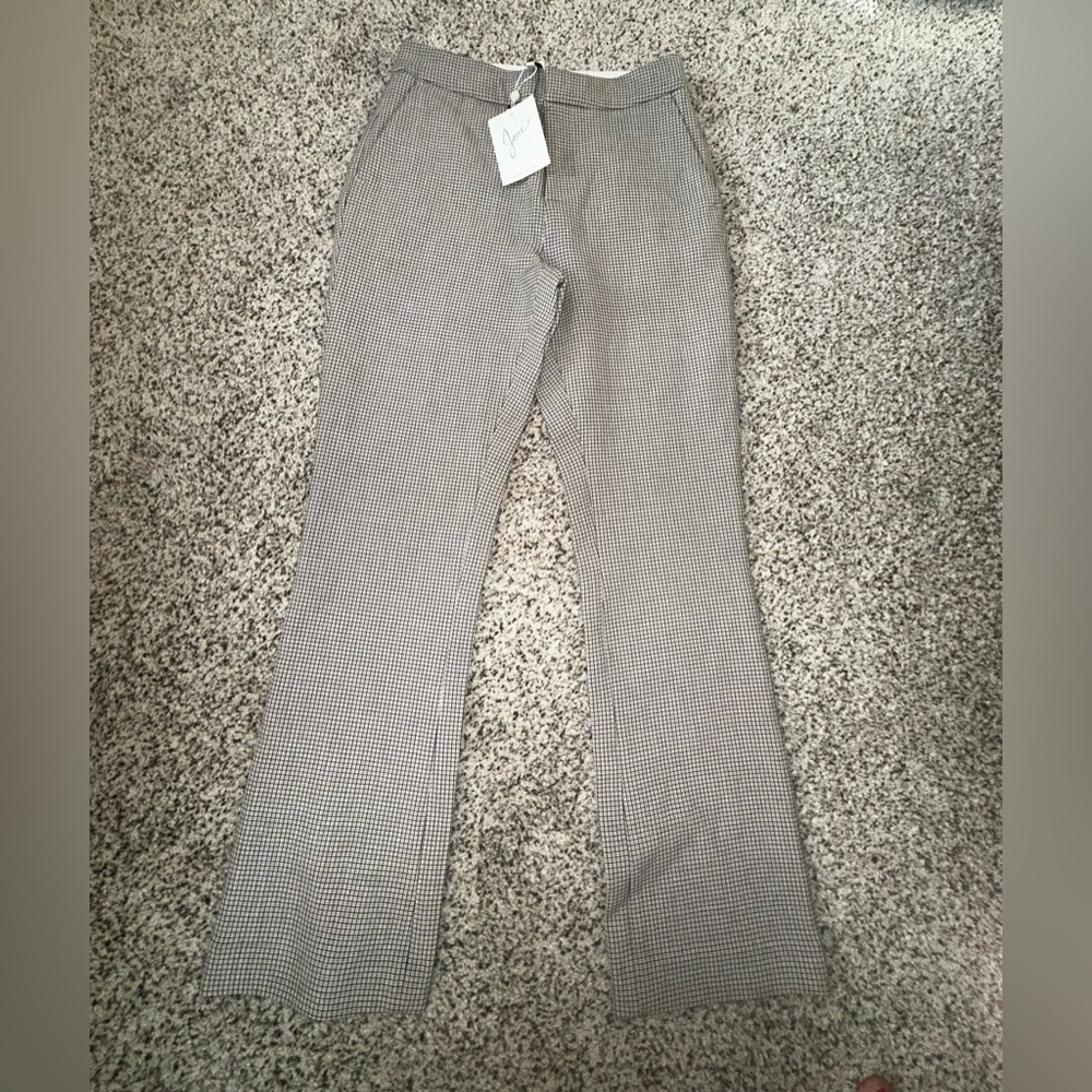 Joie Tabanica Plaid Straight Leg Dress Pants Camel Size 0 (XS) New with tags - Picture 3 of 15